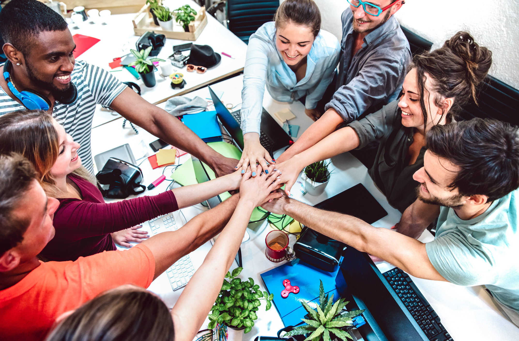 Young Employees Working Together at the Office